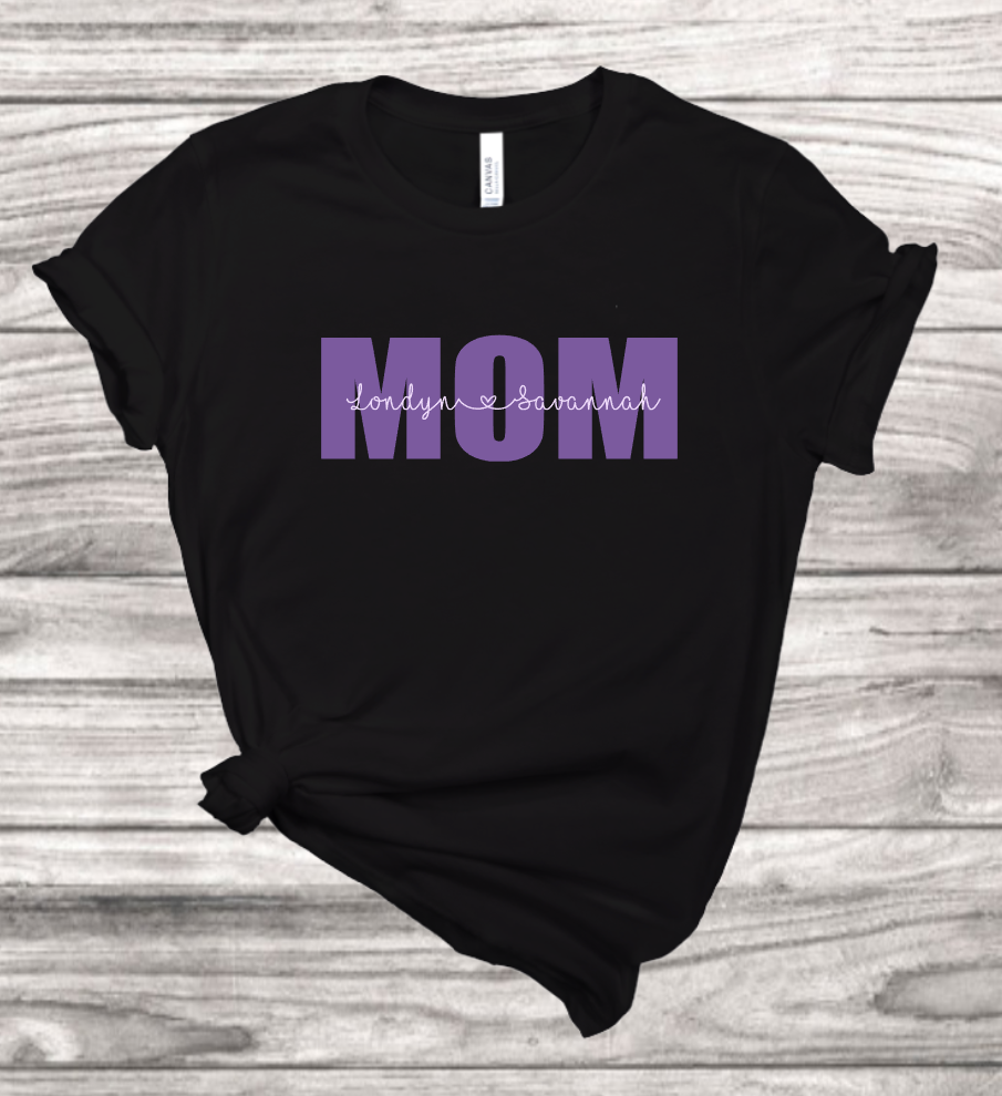 Mom With Kids Names t-shirt | Mema's Custom Studio - Mema's Custom Studio