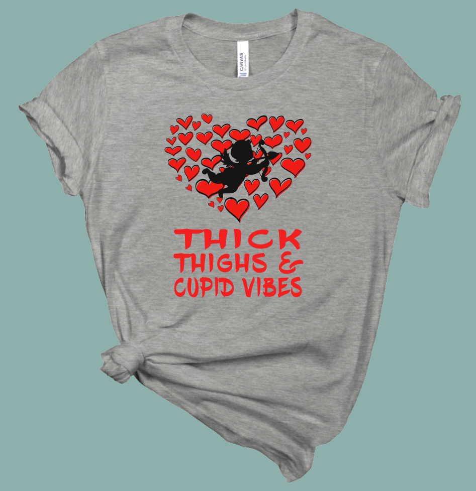 Thick Thighs Cupid Vibes T-Shirt | Mema's Custom Studio