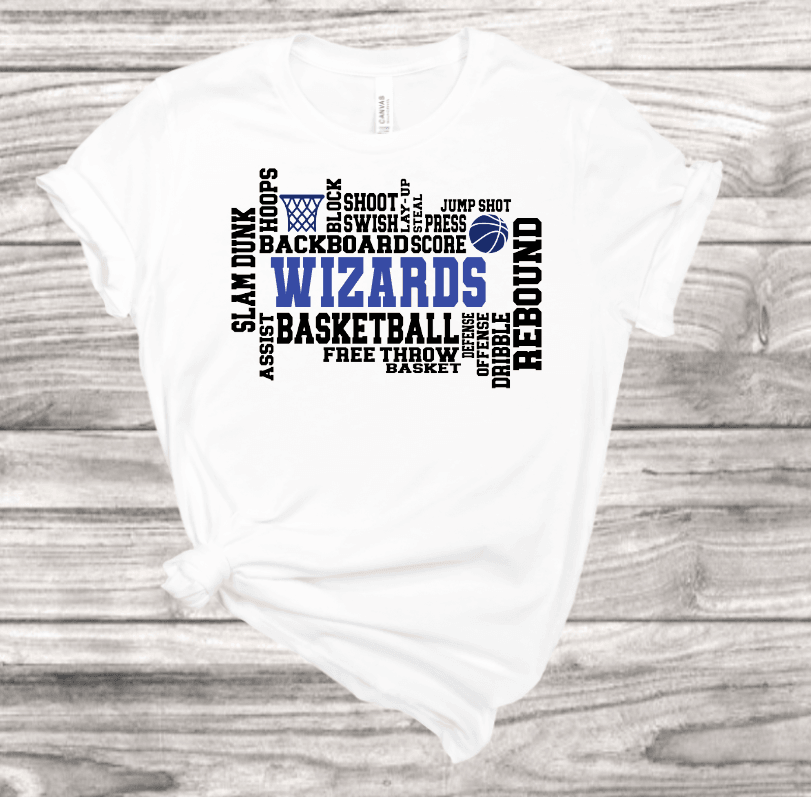 Basketball Word Art T-Shirt Mema's Custom Studio