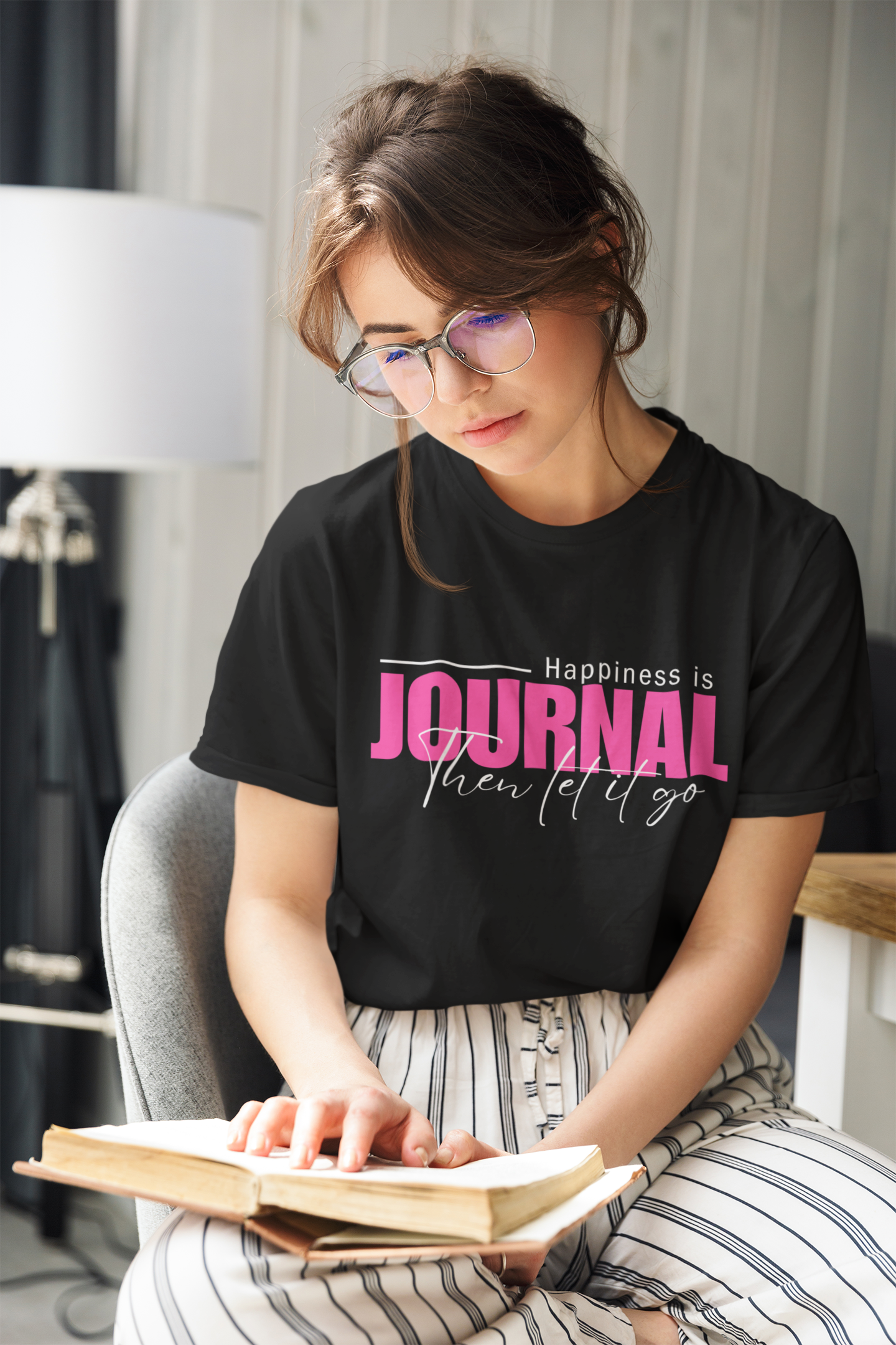 Journal then let it go t-shirt
