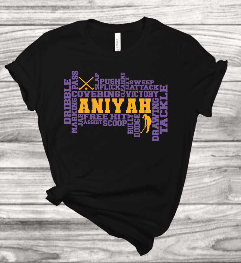 Field Hockey Word Art T-Shirt | Mema's Custom Studio - Mema's Custom Studio